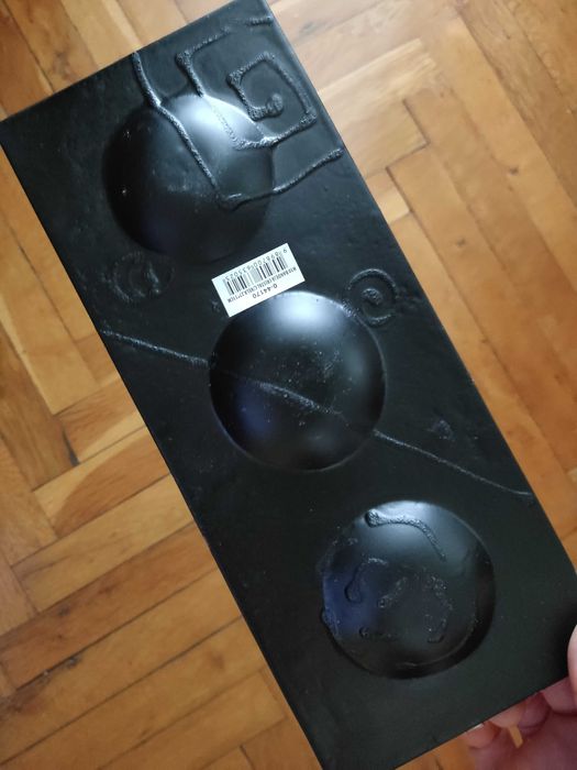 Подаръчен комплект-лот плато,свещник,декорация-цветно стъкло