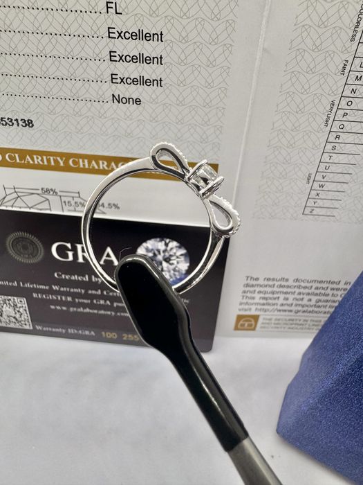 Сребърен пръстен с мойсанит (Диамант) 0.5 карата