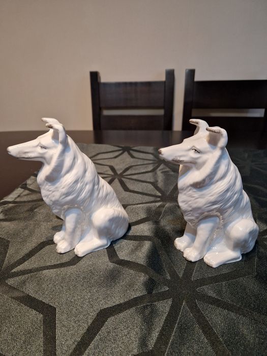 Чифт страхотни антикварни руски порцеланови фигури статуетки