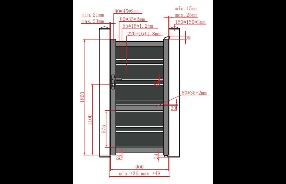 Пешеходна - дворна врата,  алуминиева Нептун