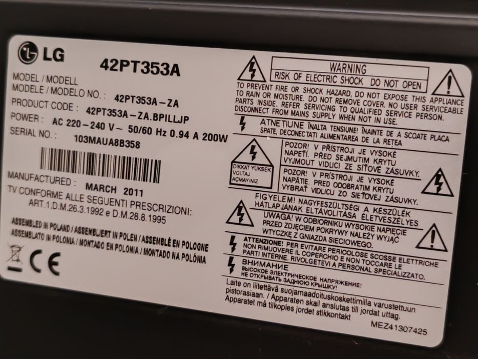 Televizor LG nefuncțional