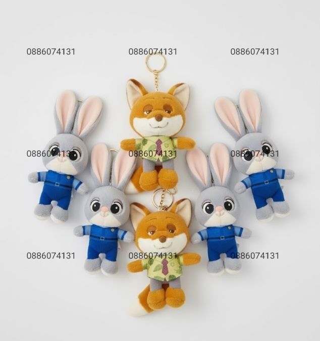 Комплект Плюшени Ключодържатели „Зоотрополис“ – Джуди Хопс и Ник Уайлд