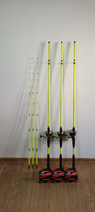 SET 3 Lansete Feeder 3.0m ROBINHAN Bolentino + 3 Mulinete YUMOSHI DM60