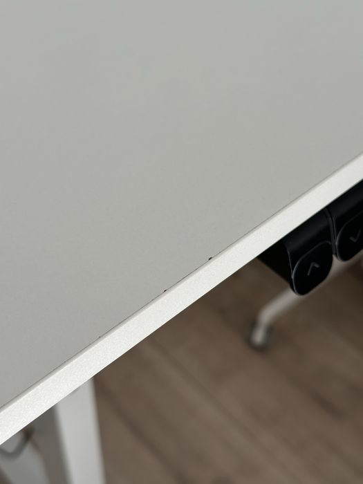 Birou ergonomic reglabil electric cu blat Alb 120X60 cm