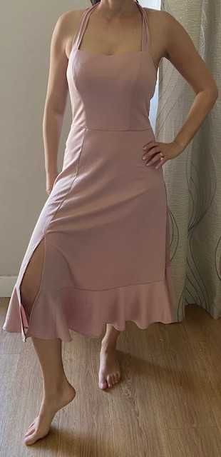 Rochie elegantă roz prăfuit (blush), S, noua cu eticheta, ocazie/petrecere, cokteil