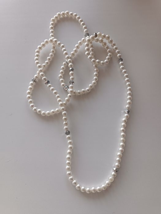 Бусы длинные под жемчуг