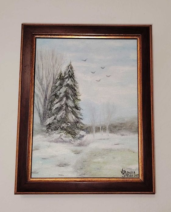 Vand tablouri pictate în ulei pe pânză.