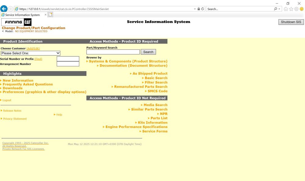 Instalare Caterpillar SIS CBT 2021.10 manuale, scheme catalog de piese