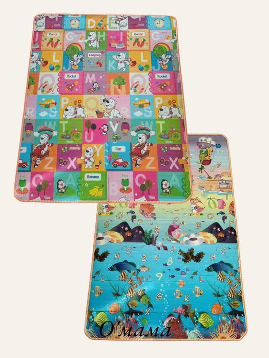 120х180см Двулицево килимче за игра / постелка /подложка за бебе термо