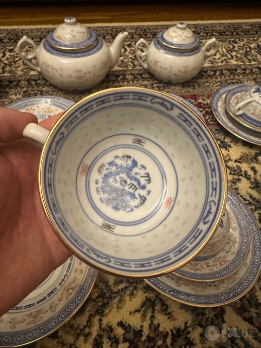 Чайный Сервиз Рисовый Фарфор Старый Китай