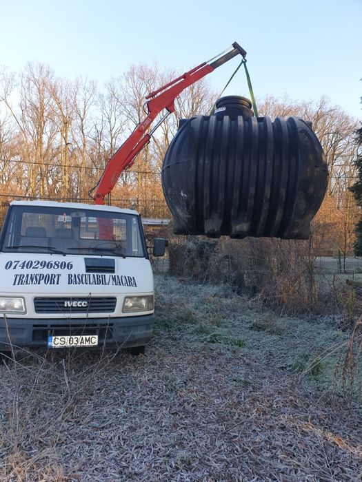 Transport basculabil cu macara