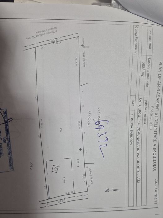 Oportunitate! Teren 6000 mp Cercu/Bârnova cu gaz, apă și curent