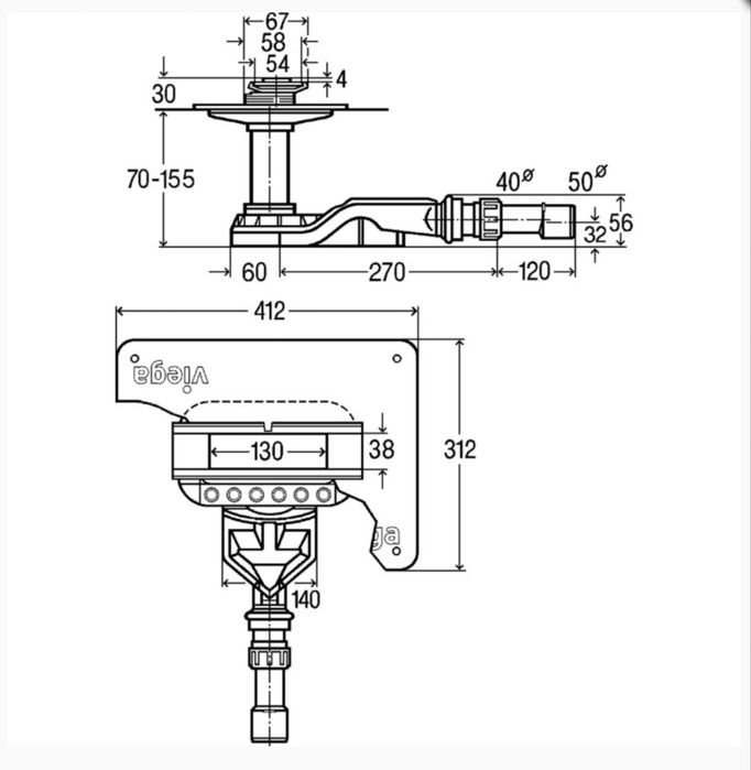 Линеен сифон Viega Cleviva 800mm