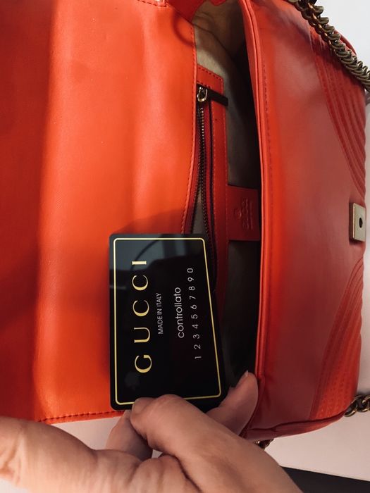 Красная кожаная сумка GUCCI