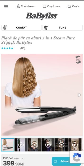 Placa de par BaByliss ca noua