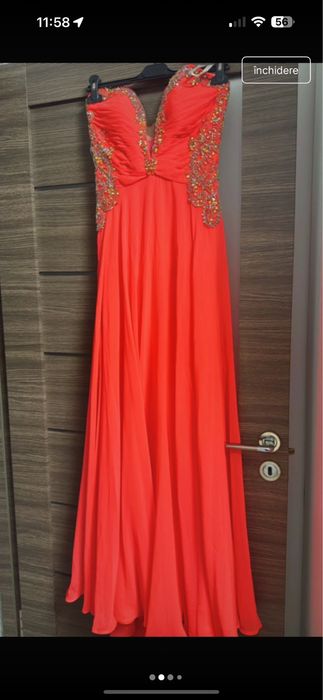 Rochie de seara cu pietricele-rochie de seara lunga