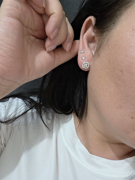 Серьги серебряные с бриллиантами