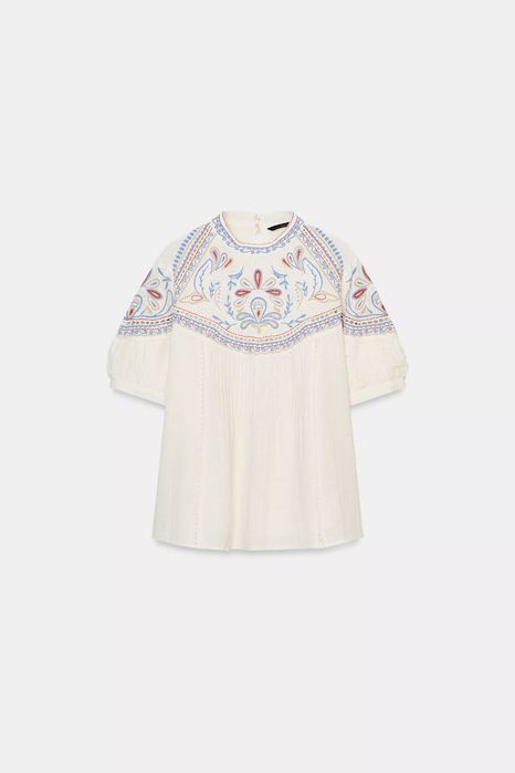 Zara летен комплект с бродерия