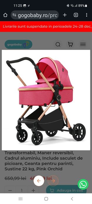 Vând cărut 2in1 în stare bună