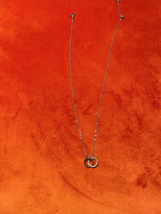 Colier stil Cartier Love, argintiu, oțel inoxidabil