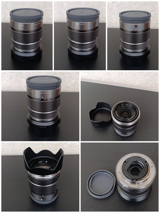 obiectiv foto fix Sony alfa E 16 mm F2.8 wide E 18-55 mm arta