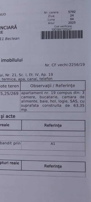 Apartament 3 camere de vânzare