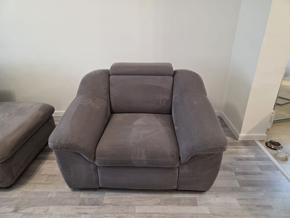 Coltar extensibil + fotoliu gri