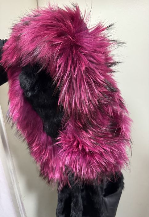 Елек от черен заек и лисица