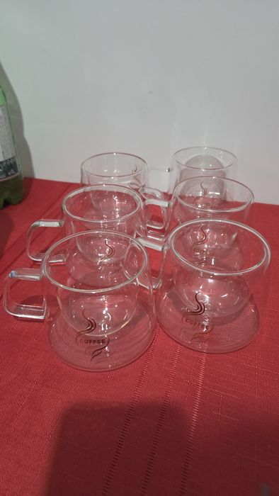 Set 6 căni sticla borosilicata