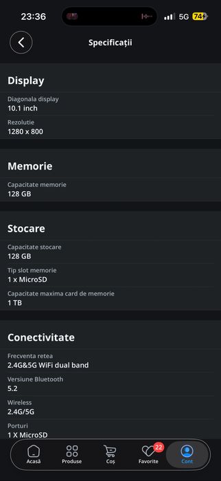 Tableta 10' RAM: 6+14 GB ROM: 128 GB ca nouă, garantie 2027