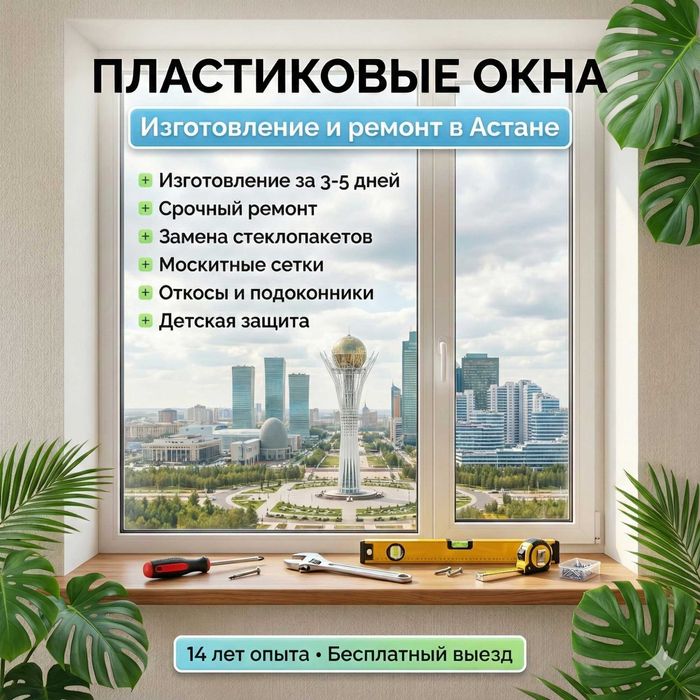 Ремонт и изготовление пластиковых окон в Астане