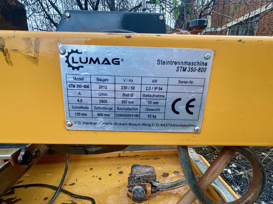 Mașina de taiat caramida, piatra Lumag STM350-800 2,0kW Ø350x30 mm