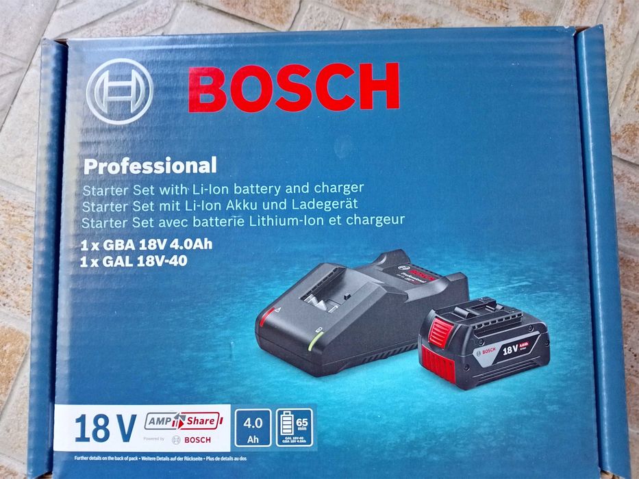 Зарядно и батерия bosch 18v