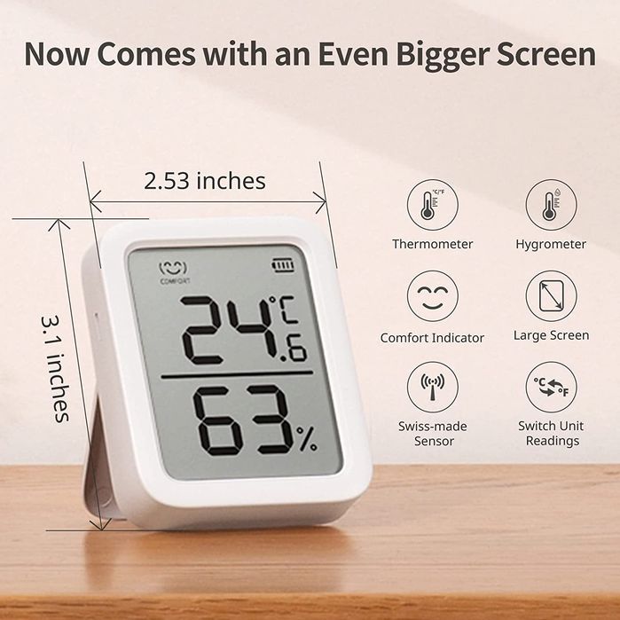 SwitchBot Meter Plus (Bluetooth, LCD) Smart Термометър и Хигрометър