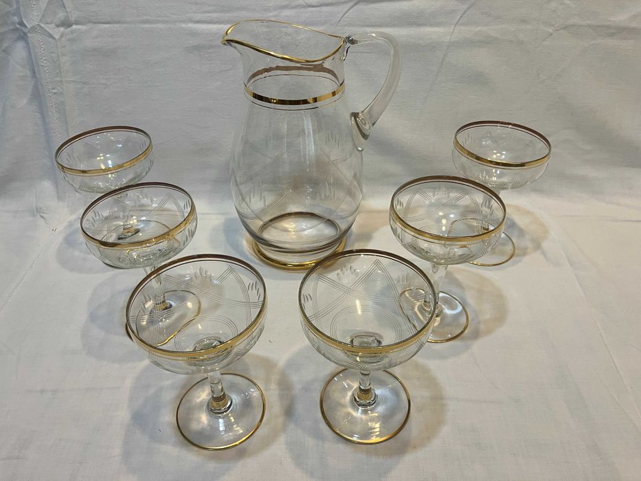 Ретро кристални и стъклени сервизи за вино/шампанско