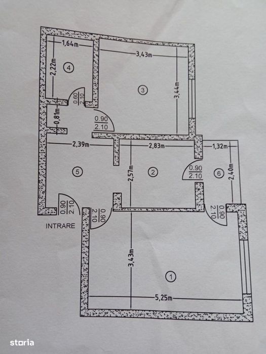 Vând apartament cu 2 camere Mioveni-Robea, etaj 1