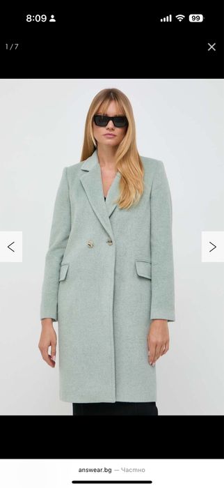 Уникално палто ментово twinset !!!