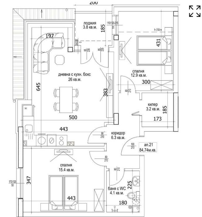Продава се Тристаен апартамент в Варна, Цветен квартал - 97 кв.м за 1949 €/кв.м - Снимка #2