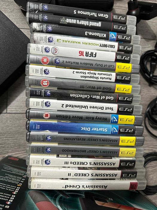 Consolă PlayStation 3 +17Jocuri+accesorii+Volan Logitech+Ps2+Joc