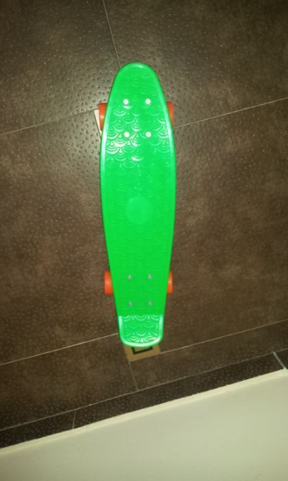 Penny board color din PVC cu roti luminoase, din PU (silicon), NOU!
