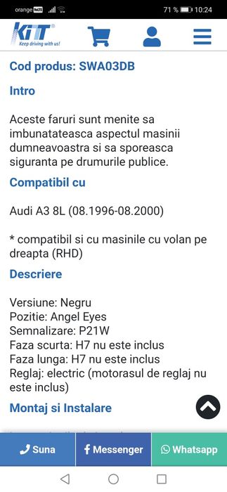 Faruri Audi A3 1996-98