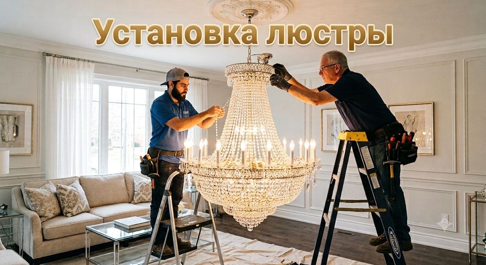 Установка Люстр Бра Светильники и Карниз