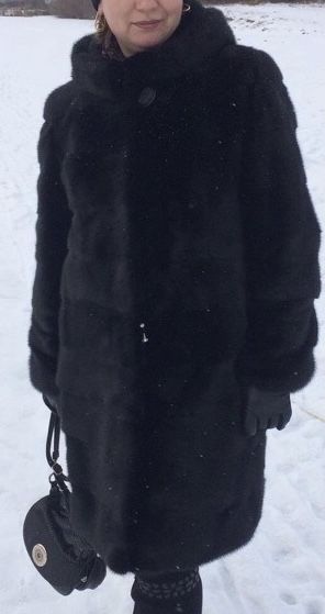 Норковая шуба с капюшоном