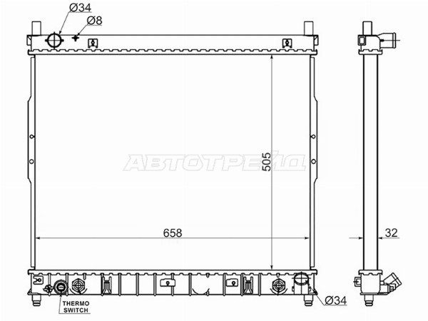 Радиатор Двигателя Ssangyong Rexton