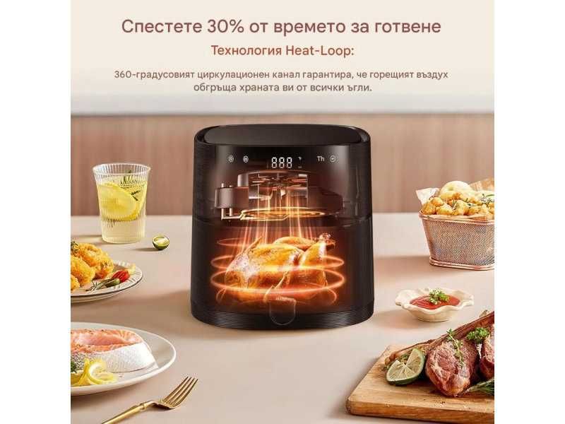 Еър Фрайър с 8 Програми HAIMEEC CT03 - 1500W, 6л, Черен