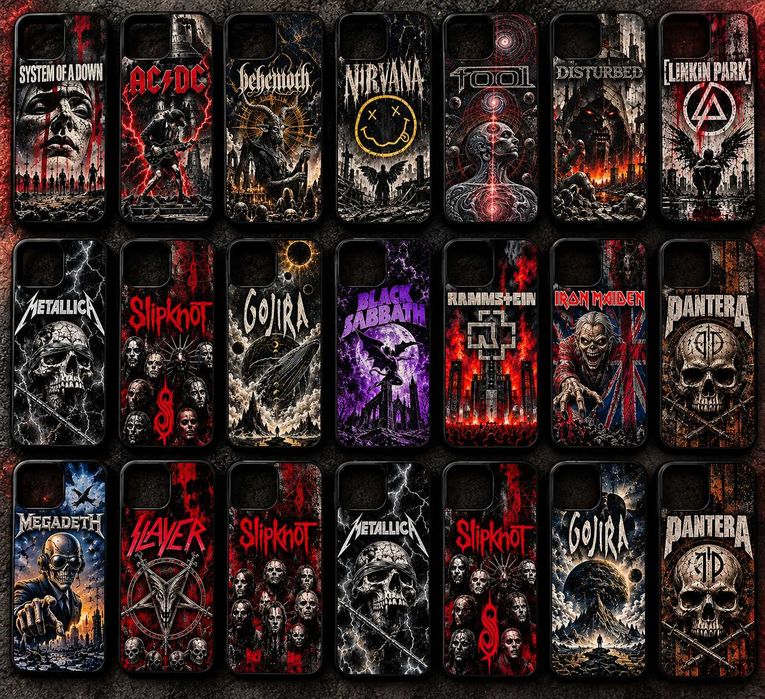 Премиум кейсове за Айфон с вашата любима рок/метъл група iPhone 14/15/16/17 pro, pro max / възможна персонализация / супер подарък