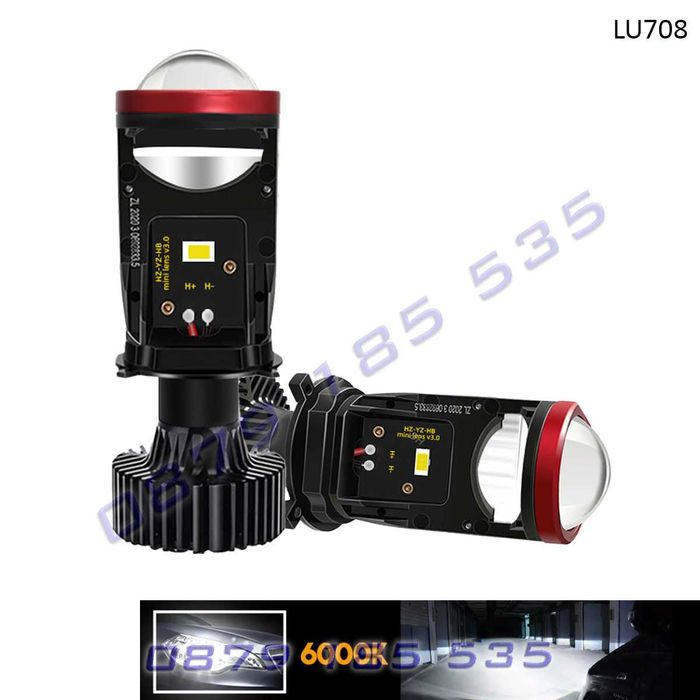 LED крушки H4 Y7D къси дълги светлини фарове кола мощни ледове 6000K