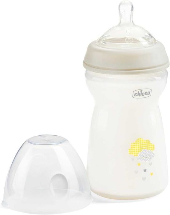 Chicco NaturalFeeling – кърма против колики, 6+ мсек, 330 мл, биберон без силикон, бърз поток, комплект от 2 бр.