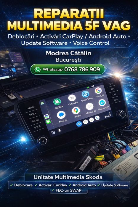 Activare SD Navigație App-Connect/ Smartlink/Fullink / CarPlay / Android Auto / MirrorLink MIB2, MIB2.5, MIB3