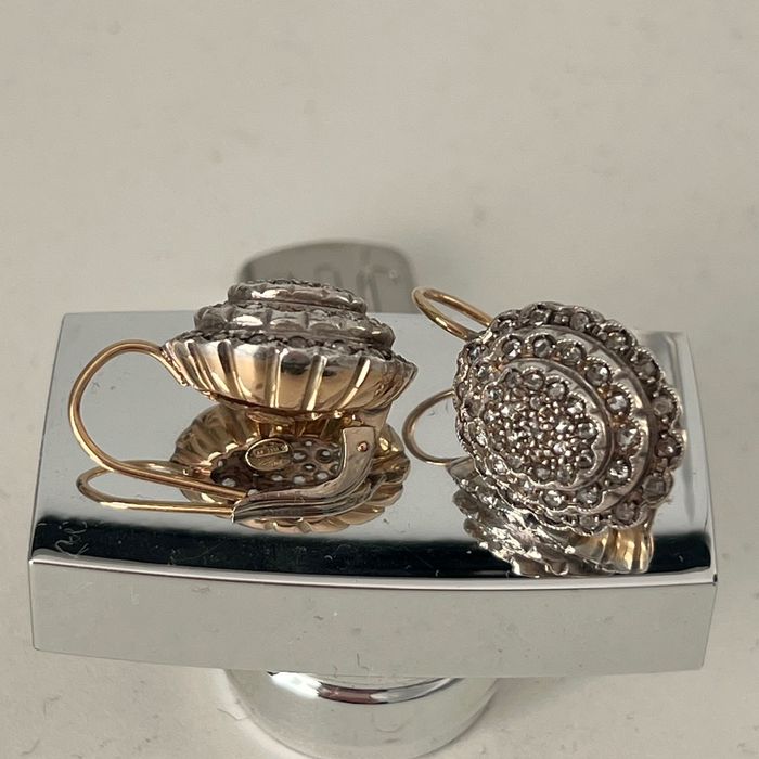 Cercei vintage din aur cu diamante